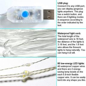 img 3 attached to 🎆 Lwind USB 4-Light Firework Lights: Waterproof Dimmable Fairy Lights for Parties, Christmas Indoor and Outdoor Decoration