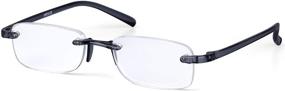 img 2 attached to 👓 Grey Arm Linno Rimless Men's Reading Glasses with Lightweight TR90 Arms (+1.00)