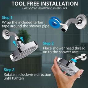 img 1 attached to Pressure Bathroom Showerhead Adjustable Anti Clogging