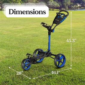 img 3 attached to 🏌️ SereneLife SLGCFLW - Lightweight Folding 3-Wheel Golf Push Cart with Roller Golf Bag Holder, Elastic Strap, Upper/Lower Bracket, and Scorecard Storage Compartment