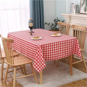 img 3 attached to 🏞️ Durable Plastic Checkered Tablecloths for Tables