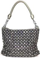 zzfab sparkle rhinestone handbag pewter logo