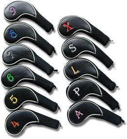 img 4 attached to 🔢 Craftsman Golf Black Iron Head Covers Set: Colorful Numbers for Taylormade, Cobra, Mizuno & More. Suitable for Right & Left Handed Golfers.