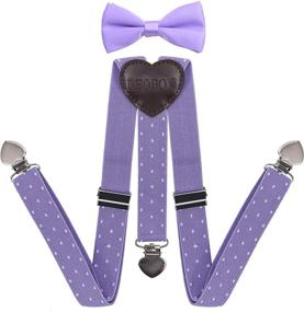 img 4 attached to DEOBOX Suspenders Wedding Adjustable Purple Boys' Accessories ~ Suspenders