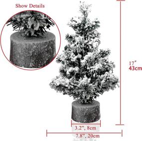 img 1 attached to 🎄 17in Mini Flocked Christmas Tree: Realistic Artificial Tabletop Snowy Pine Tree for Bedroom Desk, Rustic Xmas Home Decorations