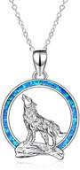 🌙 925 sterling silver cubic zirconia wolf moon necklace - yfn wolf pendant necklace, 18" - birthday day jewelry for girlfriend or wife logo