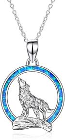 img 4 attached to 🌙 925 Sterling Silver Cubic Zirconia Wolf Moon Necklace - YFN Wolf Pendant Necklace, 18" - Birthday Day Jewelry for Girlfriend or Wife