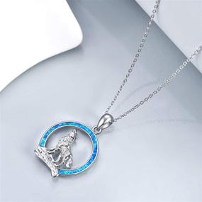 img 3 attached to 🌙 925 Sterling Silver Cubic Zirconia Wolf Moon Necklace - YFN Wolf Pendant Necklace, 18" - Birthday Day Jewelry for Girlfriend or Wife