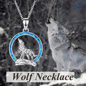 img 1 attached to 🌙 925 Sterling Silver Cubic Zirconia Wolf Moon Necklace - YFN Wolf Pendant Necklace, 18" - Birthday Day Jewelry for Girlfriend or Wife
