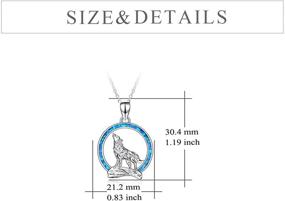 img 2 attached to 🌙 925 Sterling Silver Cubic Zirconia Wolf Moon Necklace - YFN Wolf Pendant Necklace, 18" - Birthday Day Jewelry for Girlfriend or Wife