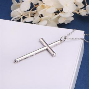 img 2 attached to 📿 YinShan 925 Sterling Silver Cross Pendant Necklace for Men - Philippians 4:13 Bible Verse Charm Jewelry Gift; Strong 24 Inches Chain for Boys