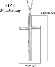 img 1 attached to 📿 YinShan 925 Sterling Silver Cross Pendant Necklace for Men - Philippians 4:13 Bible Verse Charm Jewelry Gift; Strong 24 Inches Chain for Boys