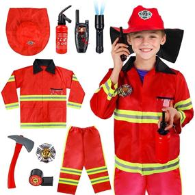 img 4 attached to Authentic Kids Fireman Costume Role Play Set: Ignite Their Imagination!