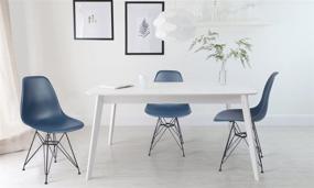 img 4 attached to 🪑 GIA Armless Dining Chair: Teal, Black Metal Legs - Contemporary Style, 1-Pack