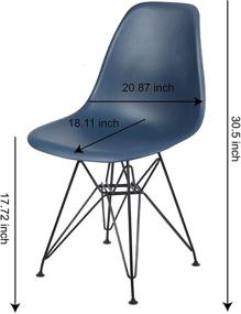 img 1 attached to 🪑 GIA Armless Dining Chair: Teal, Black Metal Legs - Contemporary Style, 1-Pack