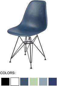 img 2 attached to 🪑 GIA Armless Dining Chair: Teal, Black Metal Legs - Contemporary Style, 1-Pack