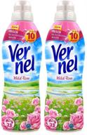 🌹 vernel wild rose concentrated fabric softener - pack of 2, 1l (33.8 fl oz, approx. 33 loads) logo