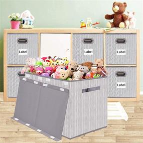 img 3 attached to 🌳 Tree Branch Pattern Grey Toy Box Chest: Collapsible Flip-Top Lid Storage Organizer for Nursery, Playroom, Closet, and Home Organization