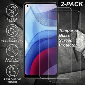 img 2 attached to 📱 Covrware Tri Series Case + 2-Pack Tempered Glass Screen Protector for Moto G Power 2021 - Purple: Heavy Duty Armor, Belt Swivel Clip, Kickstand - Shockproof, Full Body Protection