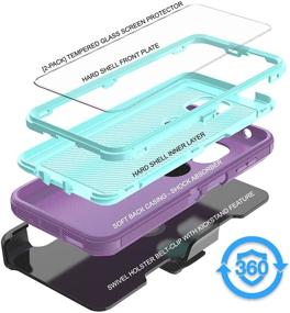 img 1 attached to 📱 Covrware Tri Series Case + 2-Pack Tempered Glass Screen Protector for Moto G Power 2021 - Purple: Heavy Duty Armor, Belt Swivel Clip, Kickstand - Shockproof, Full Body Protection