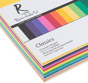 img 2 attached to 🎨 200 Sheets Premium Colored Cardstock Paper for Crafts and Scrapbooking – 8.5” x 11”, Assorted Classic Colors, 65lb Smooth Texture