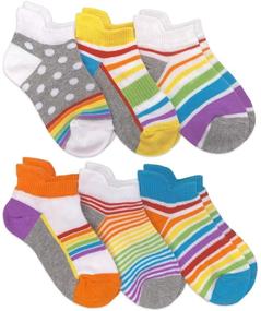 img 2 attached to Носки Jefferies Socks для девочек с радужной спортивной вставкой и низким вырезом, набор из 6 пар - яркие цвета