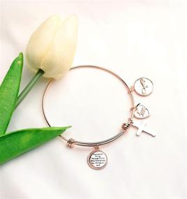 img 2 attached to 🌹 FEELMEM Christian Bracelet: I Can Do All Things Through Christ Philippians 4:13 - Rose Gold Bangle Jewelry Gift