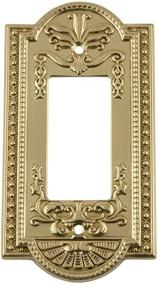 img 1 attached to 🔳 Nostalgic Warehouse 719929 Meadows Switch Plate: Single Rocker, Polished Brass - Authentic Vintage Appeal