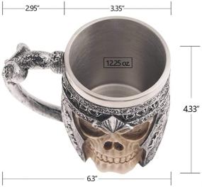 img 2 attached to 🍵 Unique CHICVITA Viking Stainless Steel Skull Coffee Mug: Perfect Men's Father's Day Gift