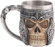 🍵 unique chicvita viking stainless steel skull coffee mug: perfect men's father's day gift logo