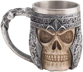 img 4 attached to 🍵 Unique CHICVITA Viking Stainless Steel Skull Coffee Mug: Perfect Men's Father's Day Gift