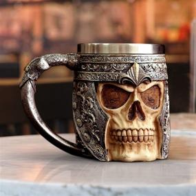 img 3 attached to 🍵 Unique CHICVITA Viking Stainless Steel Skull Coffee Mug: Perfect Men's Father's Day Gift