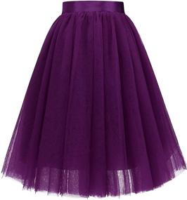 img 4 attached to 💃 Stunning Bridesmay Women's 5 Layered Evening Burgundy Skirts: Unmatched Elegance in Women's Clothing