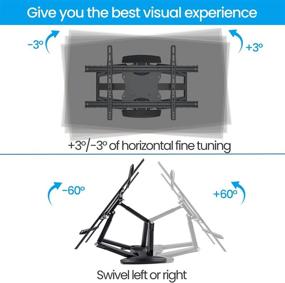 img 1 attached to 📺 Versatile Swivel and Tilt Full Motion TV Wall Mount Bracket for 26-70 inch Flat/Curve/LED TVs, Supports VESA 100x100 to 600x400, Heavy Duty Design Holds up to 110 lbs