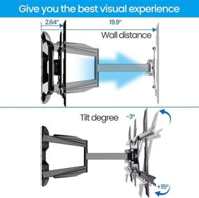 img 2 attached to 📺 Versatile Swivel and Tilt Full Motion TV Wall Mount Bracket for 26-70 inch Flat/Curve/LED TVs, Supports VESA 100x100 to 600x400, Heavy Duty Design Holds up to 110 lbs