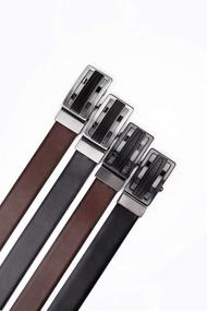 img 1 attached to 👔 Versatile Reversible Holes Belt: Brown & Black Men's Belt Accessories