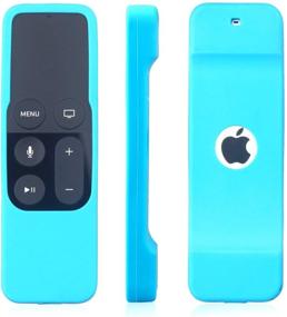 img 1 attached to 📺 [Nightglow Blue] Shockproof Silicone Cover with Lanyard for Apple TV 4K / 4th 5th Gen Remote - Akwox Light Weight, Anti Slip Design (Not compatible with New Apple 4K TV Series 6th Gen 2021)