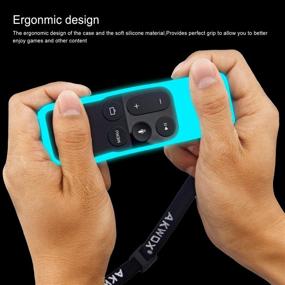img 2 attached to 📺 [Nightglow Blue] Shockproof Silicone Cover with Lanyard for Apple TV 4K / 4th 5th Gen Remote - Akwox Light Weight, Anti Slip Design (Not compatible with New Apple 4K TV Series 6th Gen 2021)
