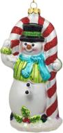 snowman candy glass christmas ornament logo