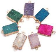 natural rectangle pendants connectors gemstones logo