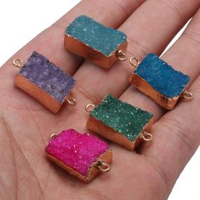 img 1 attached to Natural Rectangle Pendants Connectors Gemstones