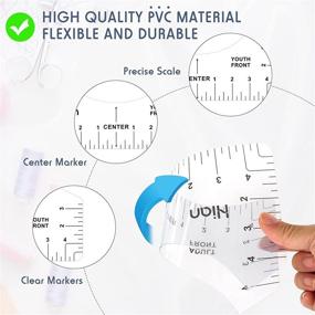 img 2 attached to 14-Piece T-Shirt Ruler Guide Set for Vinyl Alignment - Transparent T-Shirt Alignment Tool for Centering Designs - Tee Shirt Guide Ruler for Heat Press T-Shirt Printing - Vinyl Placement Guide for Accurate Results