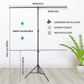 img 3 attached to 📸 Portable T-Shape Background Stand Kit for Zoom Meeting, 5 X 6.5ft Chromakey Green Screen Kit with Faichee White Green Screen Backdrop: Perfect for Video Conferencing, Streaming, Gaming