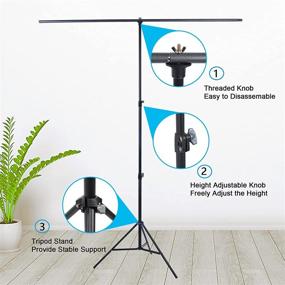 img 2 attached to 📸 Portable T-Shape Background Stand Kit for Zoom Meeting, 5 X 6.5ft Chromakey Green Screen Kit with Faichee White Green Screen Backdrop: Perfect for Video Conferencing, Streaming, Gaming