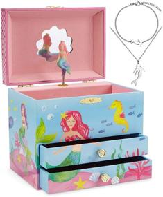 img 4 attached to 🧜 Jewelkeeper Mermaid Music Box Set: Exquisite Girls Jewelry, 3 Perfect Mermaid Gifts