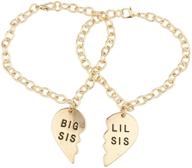 lux accessories big sis lil sis bff bracelet set - perfect for sisters and best friends! logo