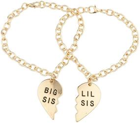 img 3 attached to Lux Accessories Big Sis Lil Sis BFF Bracelet Set - Perfect for Sisters and Best Friends!