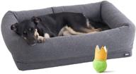 🛏️ barkbox memory foam dog bed - high density foam base for orthopedic joint relief, crate lounger, dog couch, and sofa pet bed - machine washable cover with water-resistant lining logo