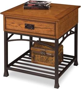 img 2 attached to Stylish and Distinctive: Modern Craftsman Distressed Oak End Table by Home Styles