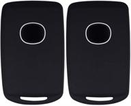 🔑 lcyam remote key fob covers - premium silicone case for 3 4 button keys - fits mazda 3, cx-30, cx-5, cx-9, and mazda 6 (black black) logo